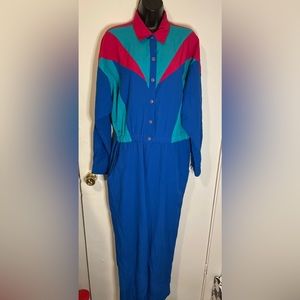 VINTAGE Colorful Women's Jumpsuit SIZE 14 Susan Christopher California